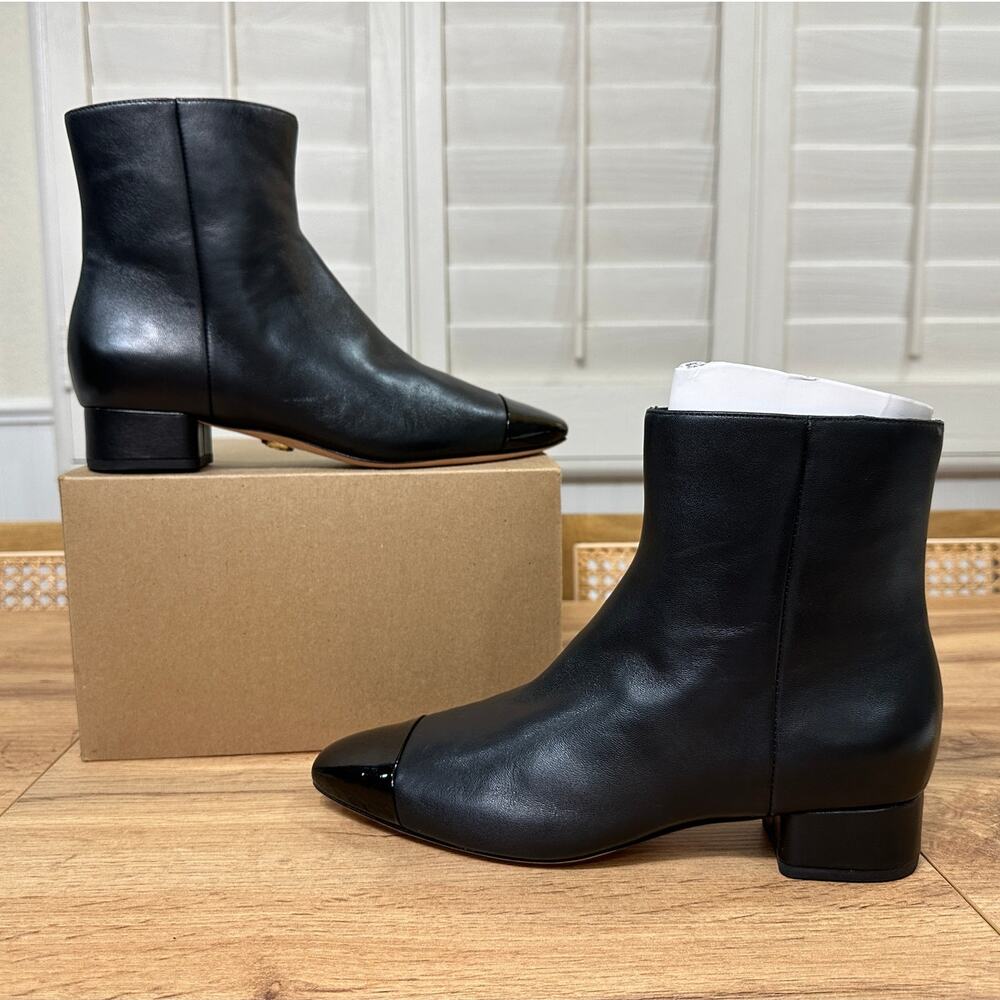 Veronica Beard Womens Cecile Leather Booties Black Size 8 NWOB Classic Versatile - Picture 10 of 16